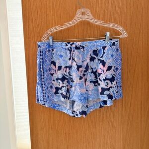 Lilly Pulitzer Floral Blue and Pink Women's Shorts